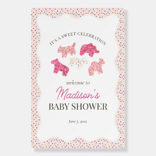 Frosted Animal Cookies Baby Shower Welcome Foam Board