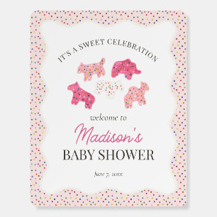 Frosted Animal Cookies Baby Shower Welcome Foam Board