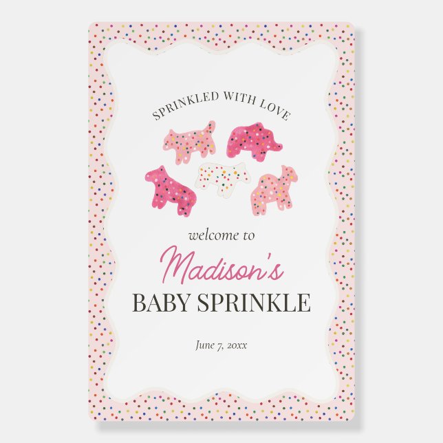 Frosted Animal Cookies Baby Sprinkle Welcome Foam Board (Front)