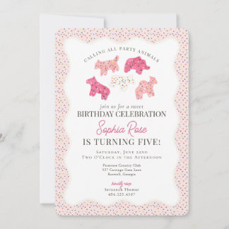 Frosted Animal Cookies Sweet Birthday Party Invitation