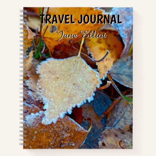 Frosted Autumn Leaves Custom Travel Notebook
