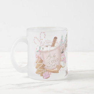 Frosted Baby it's Cold Outside Mug| Pink Mug