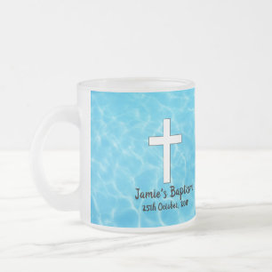 Frosted Baptism keepsake Glass Coffee Mug