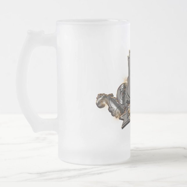 Frosted Beer Glass (10 oz. & 16 oz.) Frosted Glass Beer Mug (Left)