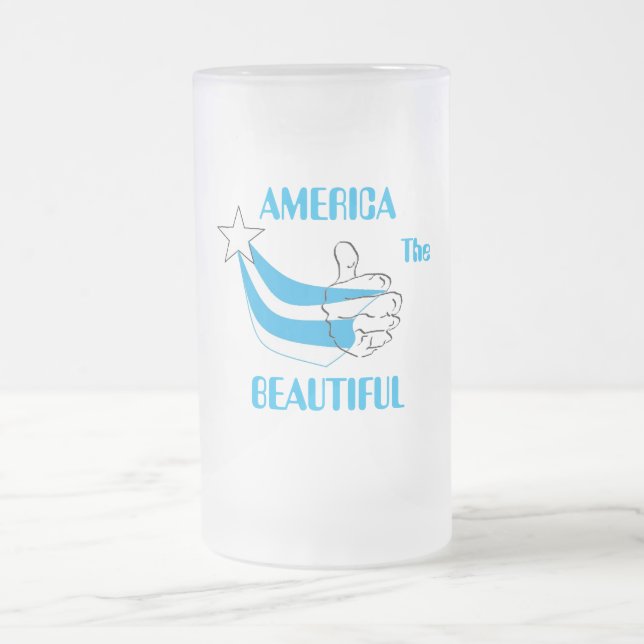 Frosted Beer Mug   : America The Beautiful (Center)