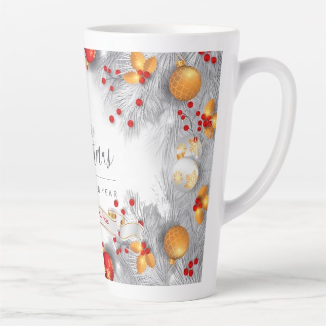 Frosted Berries Christmas (Full Image Coverage) Latte Mug (Right)