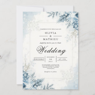 Frosted Bloom Winter Wedding Invitation