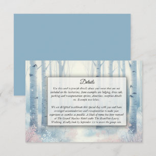 Frosted Blue Birch Forest Wedding Enclosure Card