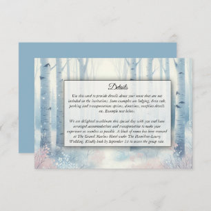 Frosted Blue Birch Forest Wedding Enclosure Card