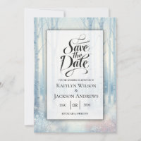 Frosted Blue Birch Forest Wedding