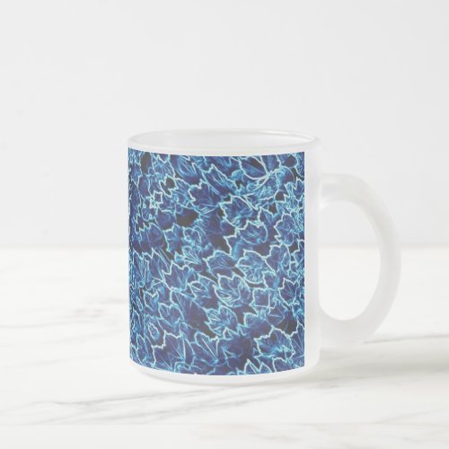 Frosted Blue Ivy Cool Frosted Glass Coffee Mug