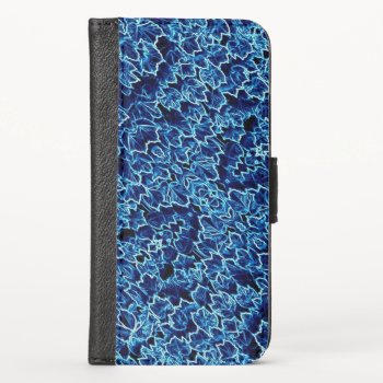 Frosted Blue Ivy Iphone X Wallet Case by LouiseBDesigns at Zazzle