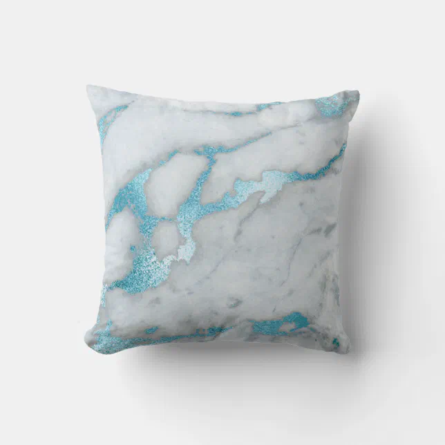 Frosted Blue Marble Pillow Zazzle