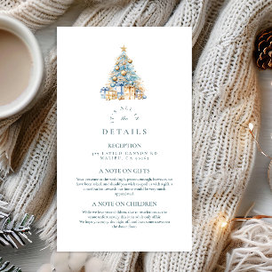 Frosted Blue Star Wedding Enclosure Card