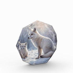 "Frosted Bonds: The Arctic Fox and Her Cub" Photo Block