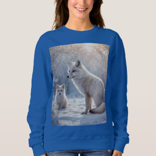 "Frosted Bonds: The Arctic Fox and Her Cub" Sweatshirt