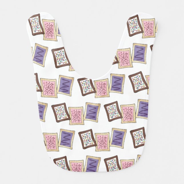 Frosted Breakfast Toaster Pastry Junk Food Foodie Baby Bib (Front)