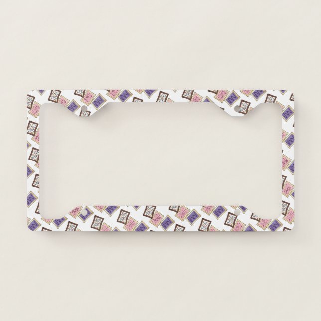 Frosted Breakfast Toaster Pastry Junk Food Foodie License Plate Frame (Front)