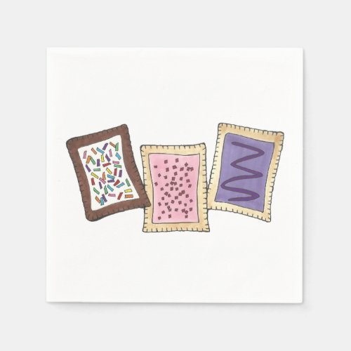 Frosted Breakfast Toaster Pastry Junk Food Foodie Paper Napkins