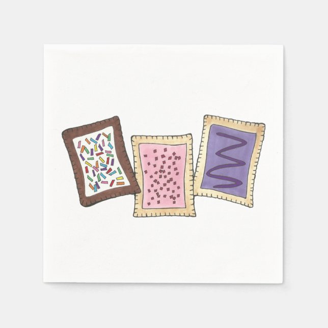 Frosted Breakfast Toaster Pastry Junk Food Foodie Paper Napkins (Front)