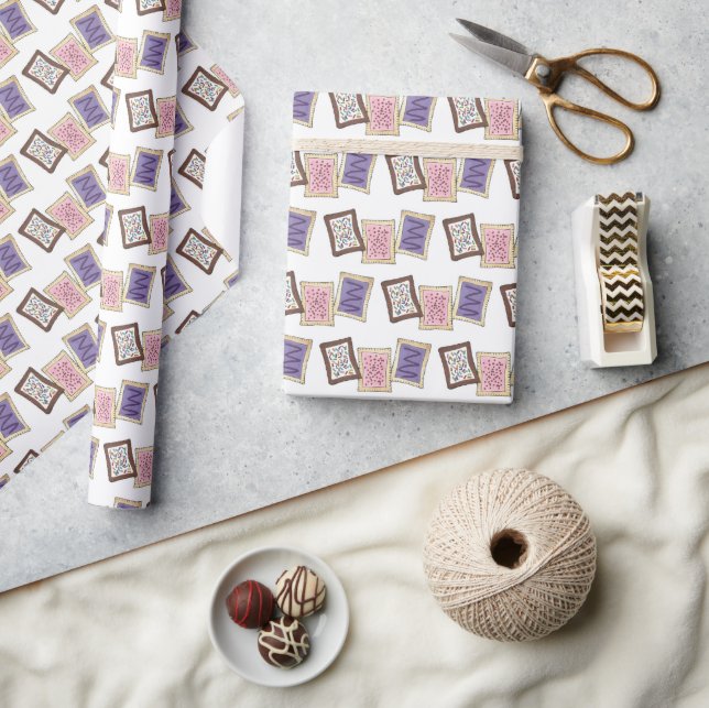 Frosted Breakfast Toaster Pastry Junk Food Foodie Wrapping Paper (Crafts)