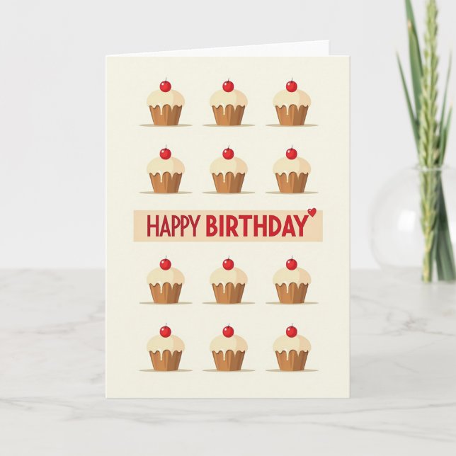 Frosted Cake Birthday Card (Front)