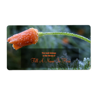 Frosted California Poppy Book Identification Label