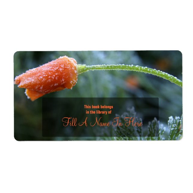 Frosted California Poppy Book Identification Label (Front)