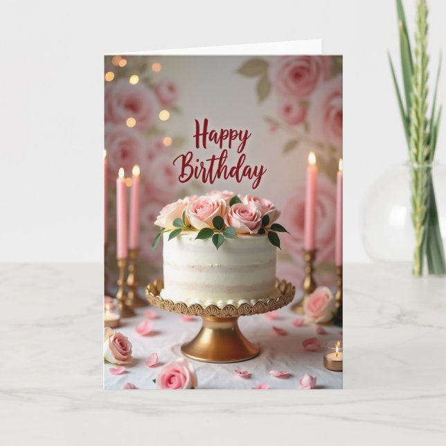 Frosted Candle Birthday Card (Front)