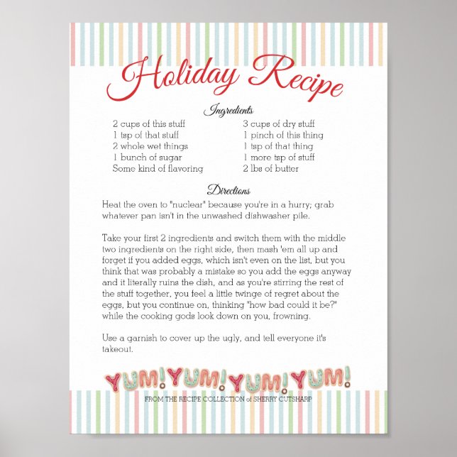 Frosted Chrismas cookies personalized recipe paper Poster (Front)