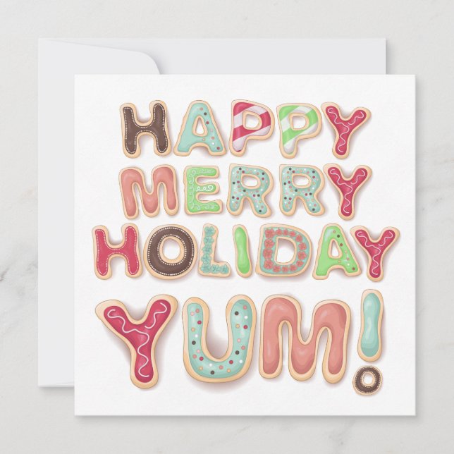 Frosted Christmas cookies baking gift holiday card (Front)