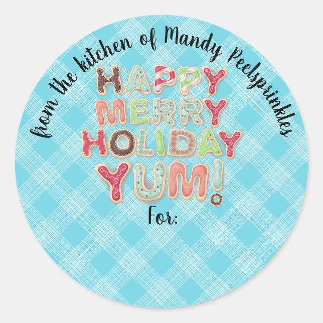 Frosted Christmas cookies from the kitchen of food Classic Round Sticker (Front)