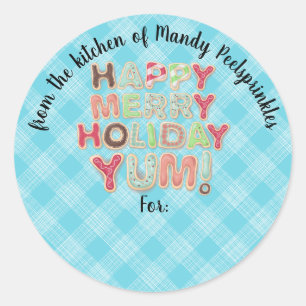 Frosted Christmas cookies from the kitchen of food Classic Round Sticker