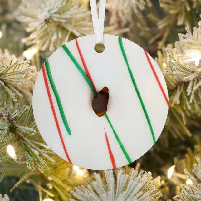 Frosted Christmas Donut   Metal Ornament (Insitu)