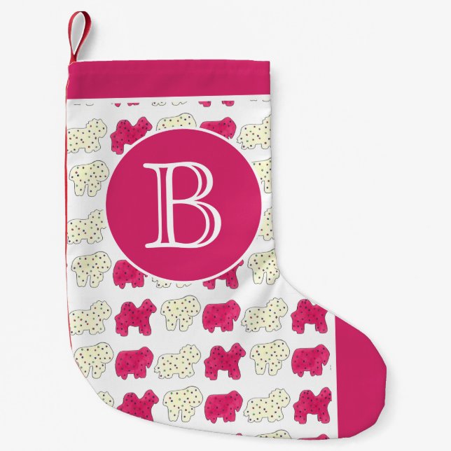 Frosted Circus Animal Cookies Crackers Sprinkles Small Christmas Stocking (Front)