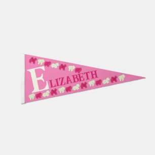Frosted Circus Animal Cookies Pink White Sprinkles Pennant Flag
