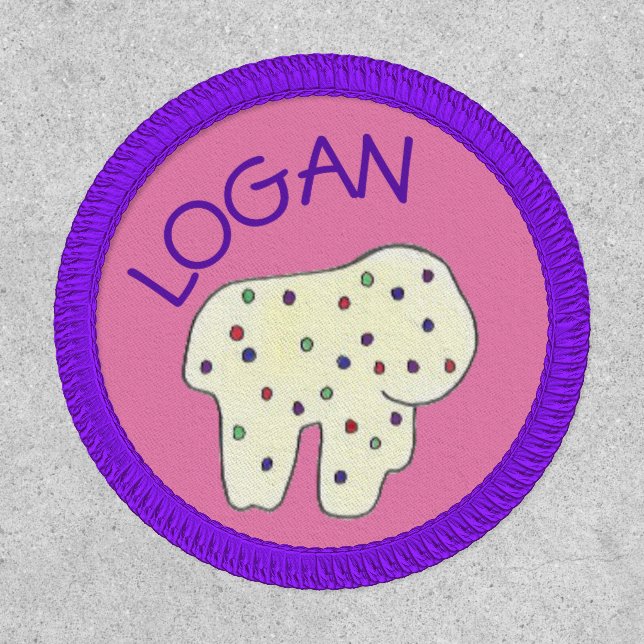 Frosted Circus Animal Crackers Cookies Sprinkles Patch (Front)