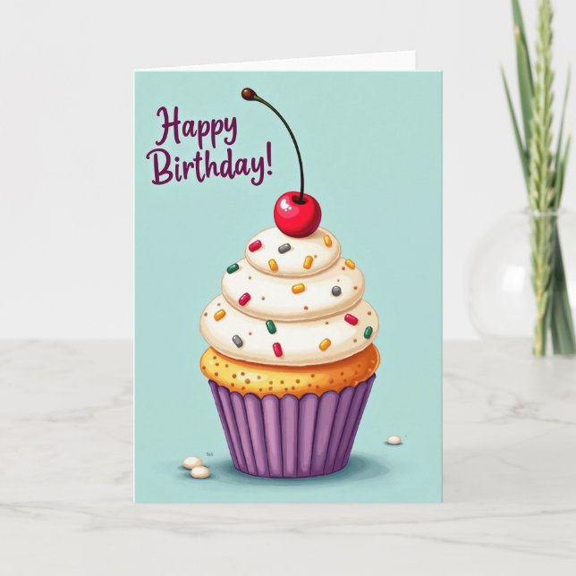 Frosted Confection Birthday Card (Front)