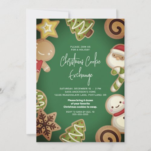 Frosted Cookie Exchange Christmas Party Invitation