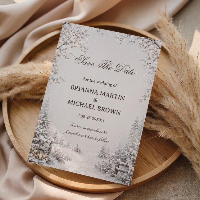 Frosted Countryside Path Beneath Save The Date (Creator Uploaded)