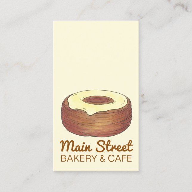 Frosted Croissant Donut Doughnut Pastry Bakery Business Card (Front)