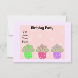 Frosted Cupcake Birthday Party Invitation