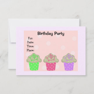 Frosted Cupcake Birthday Party Invitation