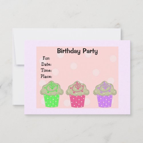 Frosted Cupcake Birthday Party Invitation