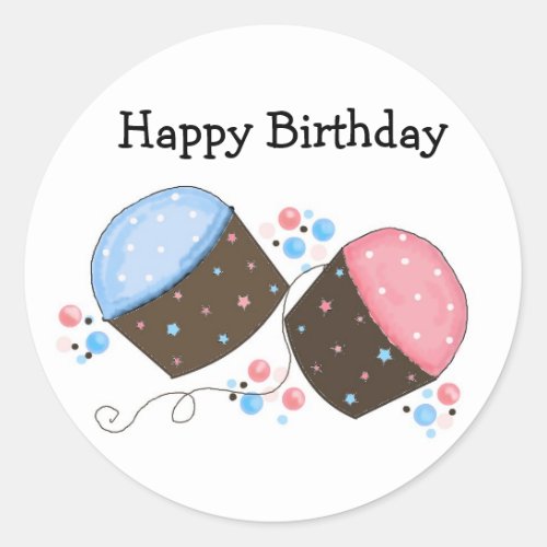 Frosted Cupcakes for your Birthday Classic Round Sticker