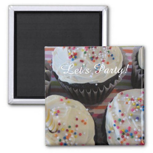 Frosted Cupcakes Party Time Magnet
