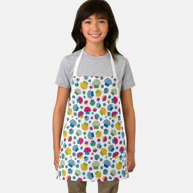 Frosted Cupcakes Rainbow Sprinkle Whimsical Baking Apron (Insitu)