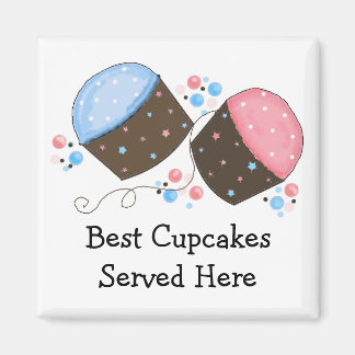 Frosted Cupcakes with Cute Saying Magnet