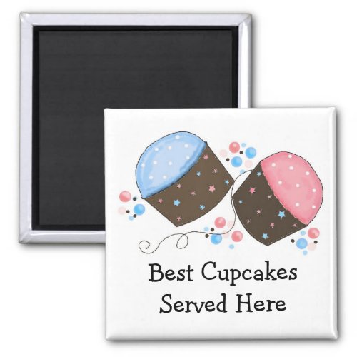 Frosted Cupcakes with Cute Saying Magnet