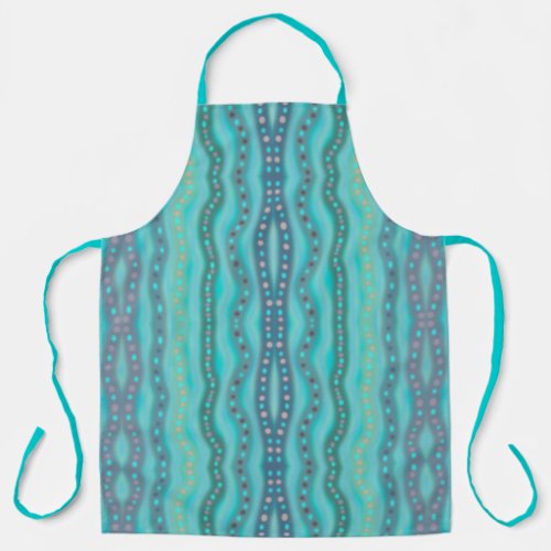 Frosted Dichroic Beach Glass Abstract Pattern  Apron